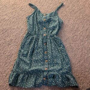 Abercrombie Kids Teal Button-Down Dress